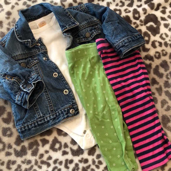 GAP Other - Gap Old Navy Jean Jacket Onesie Leggings bundle